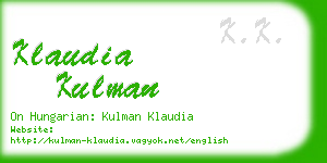 klaudia kulman business card